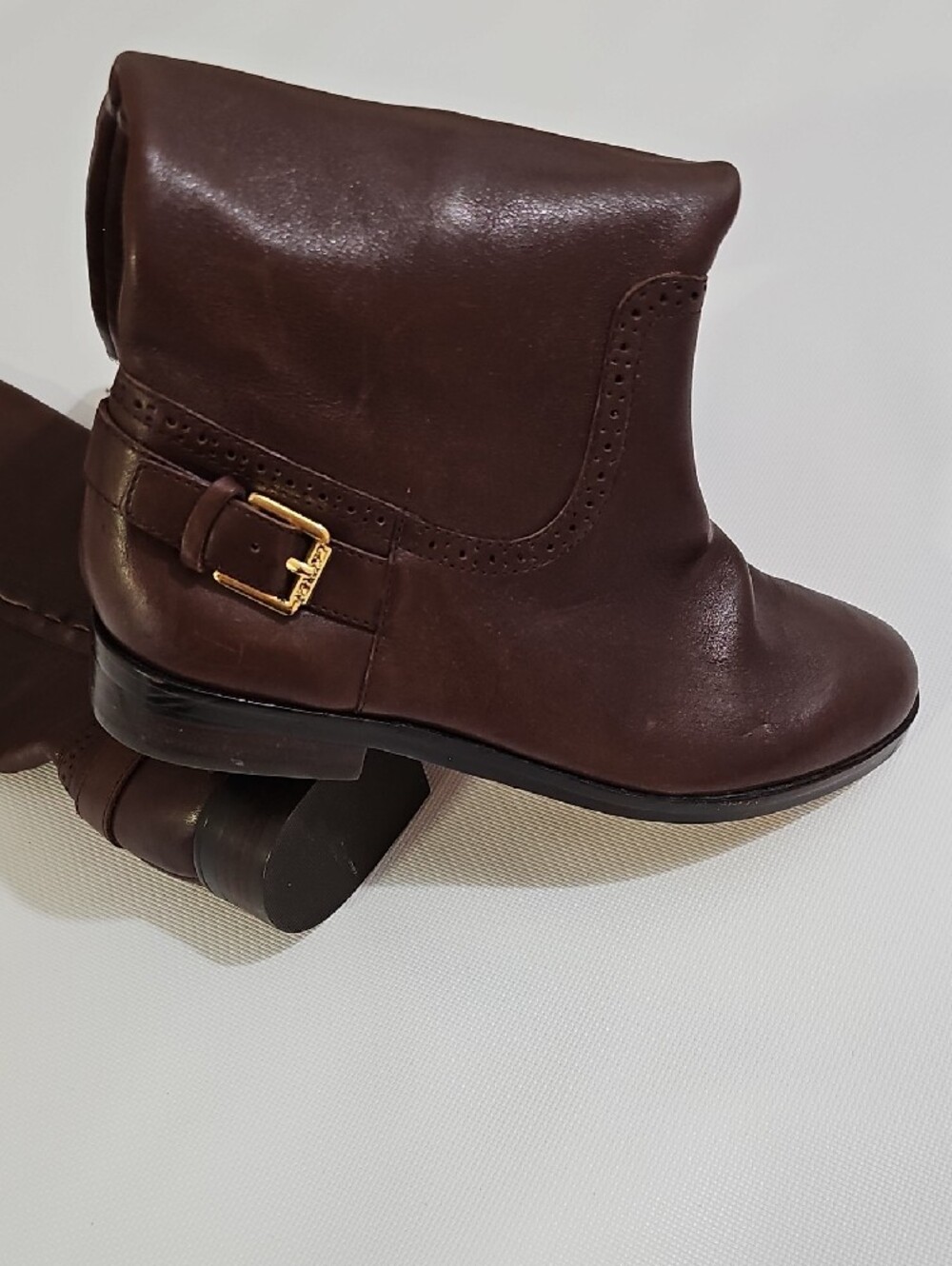 Lauren Ralph Lauren Women Brown Leather Dress Boots